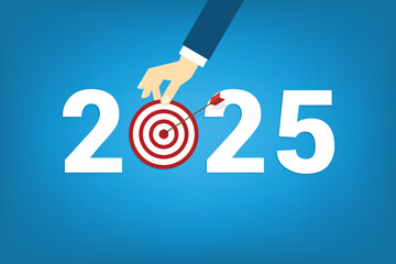 Goal, arrow hitting the target, shooting at goal, Success, 2025