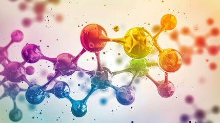 Colorful 3D Molecular Structure Illustration
