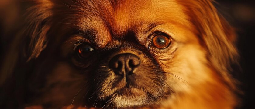 Close-up portrait of a furry canine companion with soulful eyes