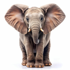 Fototapeta premium Adorable Elephant in a Studio, Isolated