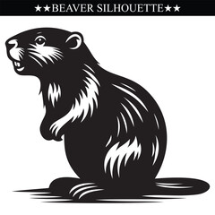 Beaver silhouette vector ilustration. Eps 10