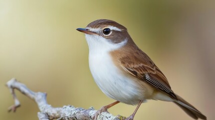 Fototapeta premium A close-up of a small bird perched on a branch, showcasing its delicate features.