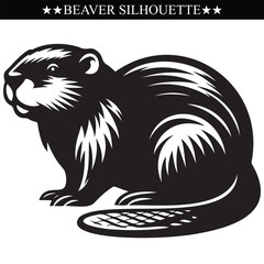 Beaver silhouette vector ilustration. Eps 10