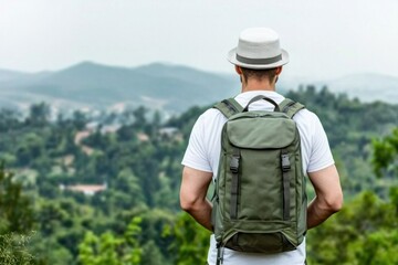 Hiking adventure scenic mountain landscape outdoor activity natural environment rear view exploration