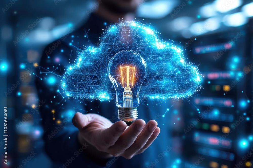 Aufkleber cloud computing idea innovation network technology digital transformation