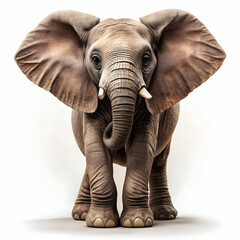 Fototapeta premium Adorable Elephant in a Studio, Isolated