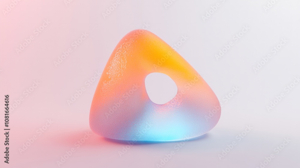 Poster a triangular shaped object with a hole in the middle