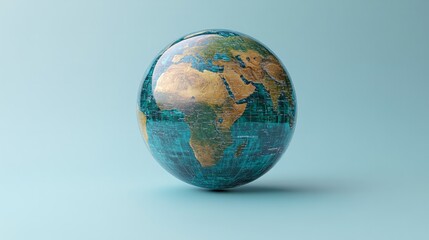 Fototapeta premium A globe with a blue and green surface