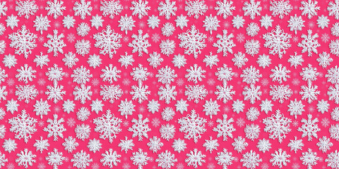 Christmas pattern from 3D snowflakes for a card