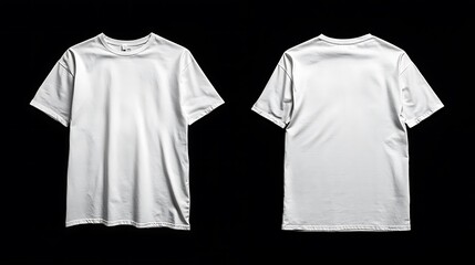 white t shirt front and back on a black background