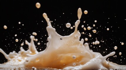 A splash of milk is on the ground