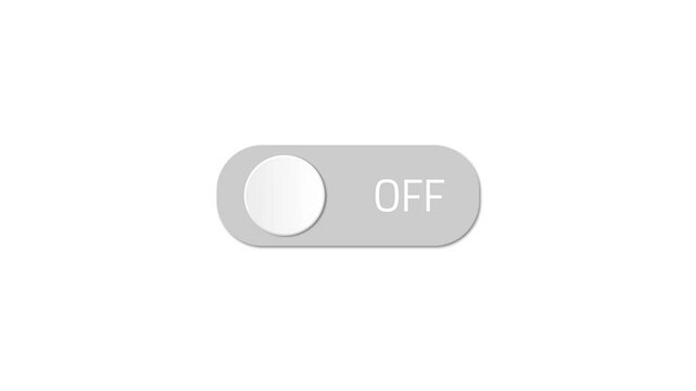 Minimal style toggle slide button swith animation on to off color switching for modern user interface desing