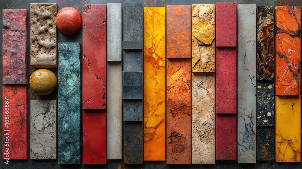 Poster colorful array of textured materials and surfaces for design inspiration.
