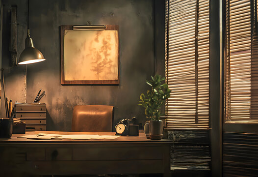 Background image of retro detectives office
