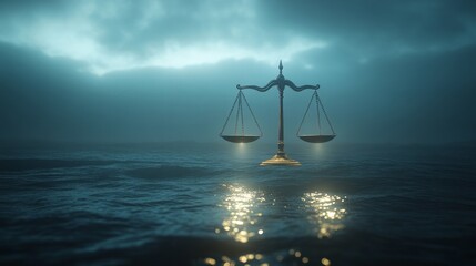 A scale is floating in the water