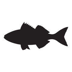 Cod fish silhouette vector illustration, Cod vector isolated on white background