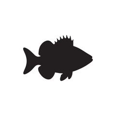 Cod fish silhouette vector illustration, Cod vector isolated on white background