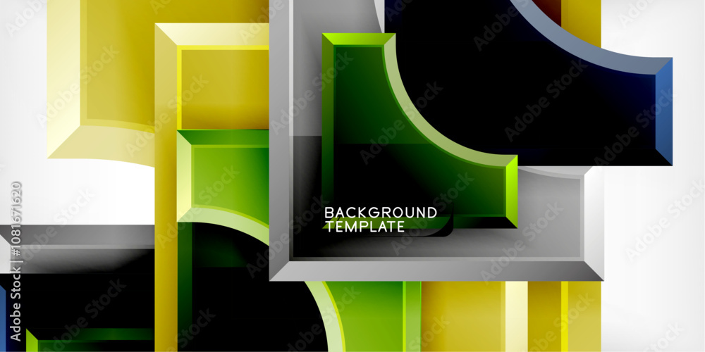 Poster Geometric design abstract background - circles and triangles