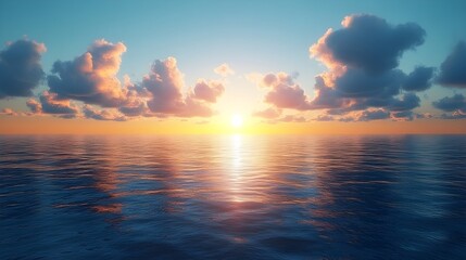 Obraz premium Sunrises of sea and sky with gradual color changes that capture soft hues