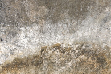 Peeling paint on the wall. concrete wall with old cracked flaking paint. patterns of cracks and peeling. Wide panoramic texture for grunge background