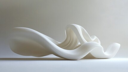 A white sculpture of a wave