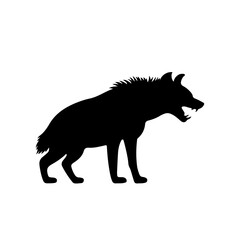 hyena silhouette vector illustration on white background