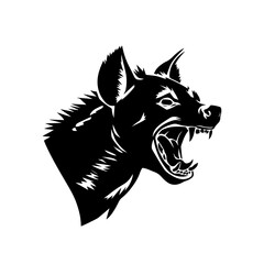 hyena silhouette vector illustration on white background