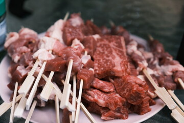 meat on the barbecue