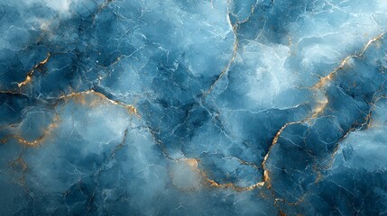Abstract blue marble texture with golden veins, suitable for backgrounds or design elements.
