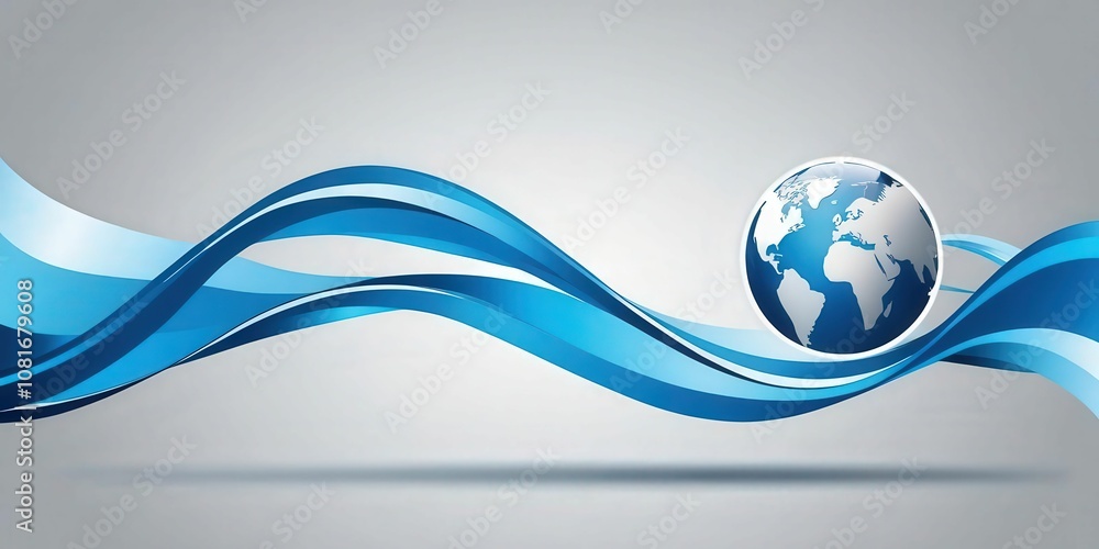 Poster global connectivity theme abstract design modern environment top view concept of globalization and c