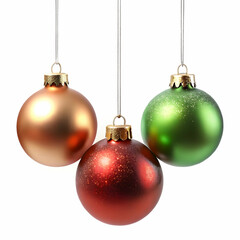 Obraz premium Set of Three Hanging Christmas Ornaments in Festive Colors