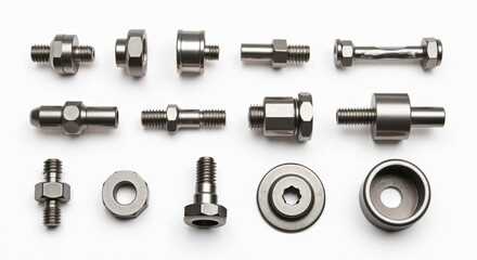 High-Quality Photograph of Assorted Stainless Steel Fasteners and Bolts for Industrial Use