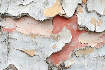 Obraz premium Pastel Tree Bark Cross-Section with Red Veins and Soft Textures