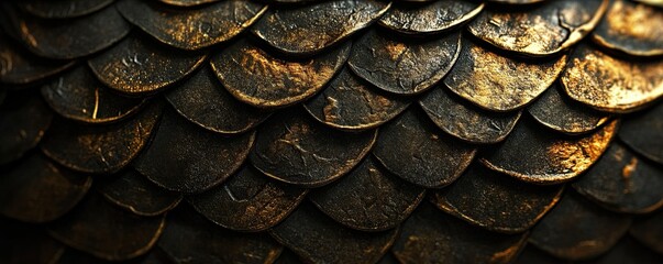Black and Gold Dragon Scale Texture
