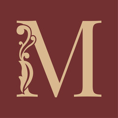 Letter M luxurious initials logo