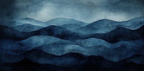 Naklejka premium Abstract Blue Watercolor Waves Background
