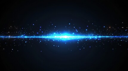 A blue line of light with many small blue dots