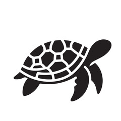 Naklejka premium Turtle vector design. Sea turtle silhouette design. Turtle logo, icon design black and white.