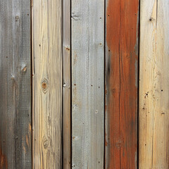 Fototapeta premium Rustic Wooden Planks with Weathered Texture and Natural Hues, A weathered wooden plank texture with various shades of brown and gray, Vintage Wooden Board Texture in Shades of Brown and Gray.