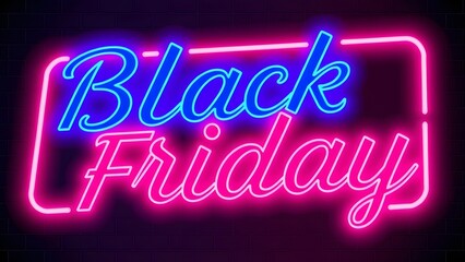black friday pink and blue neon sign