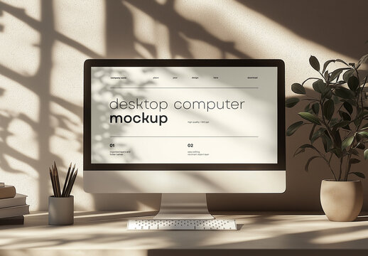 Desktop Computer Mockup Generated with AI