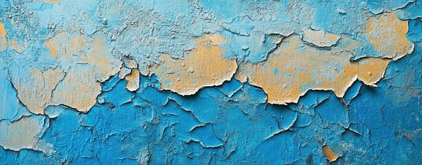 Obraz premium Blue grunge background with a rough texture of an old painted wall