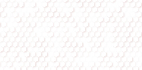 Abstract. Embossed Hexagon , honeycomb white Background ,light and shadow, hexagon geometric pattern. seamless hex background.
