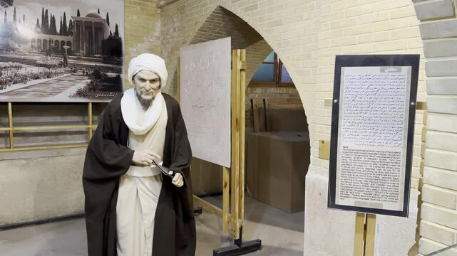 Shiraz, Iran - October 31, 2024: Wax Figures Display at Shiraz Museum