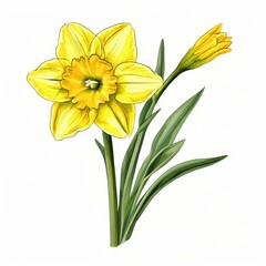 Obraz premium the AI Image Generator, Yellow Daffodil Flower Botanical Watercolor