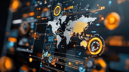 Establishing global standards a network of icons worldwide visual content digital environment collaborative concept