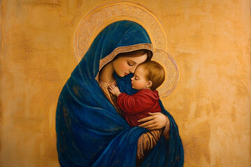 A woman is holding a baby in her arms