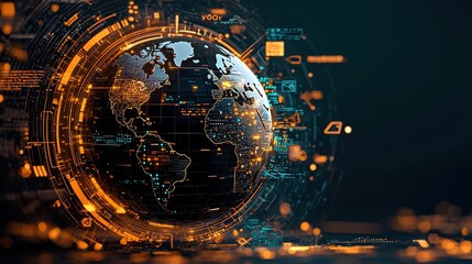 Fototapeta premium Analyzing global trade trends worldwide infographic digital landscape economic perspective currency standard representation