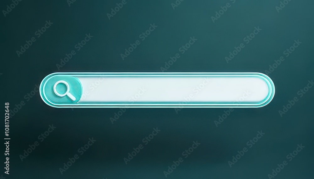 Poster search engine with search bar concept. a minimalist search bar design featuring a magnifying glass i