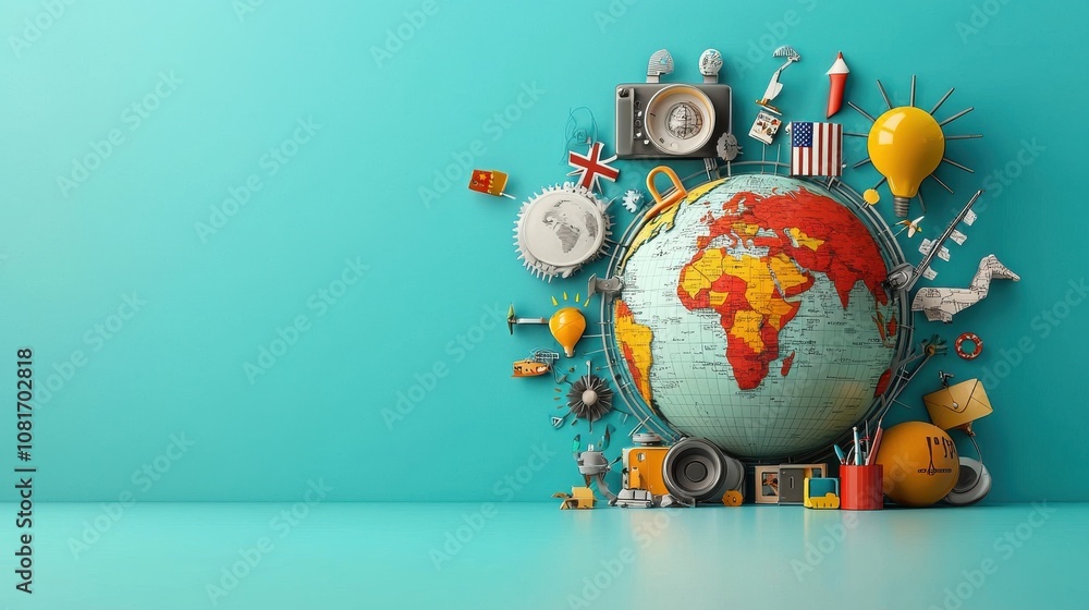 Poster symbolic unity event global environment artistic representation cultural diversity world perspective